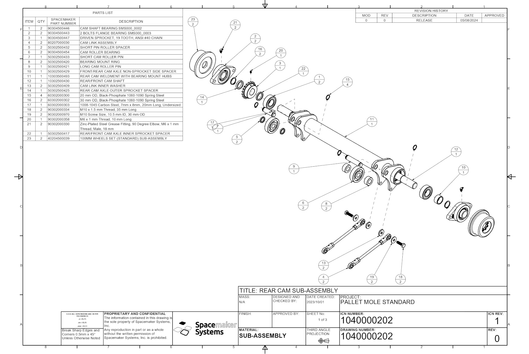 Rear Cam Assembly Exploded View